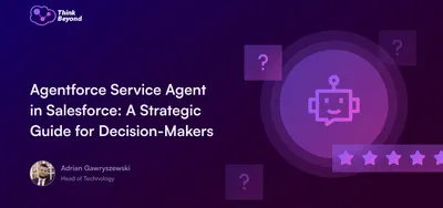 Cover image of a strategic guide for decision makers on Salesforce agency services, featuring a modern design and bold title