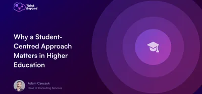 Graphic featuring concentric circles with a graduation cap icon, titled 'Why a Student-Centred Approach Matters in Higher Education'.