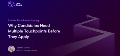Infographic illustrating the importance of multiple candidate touchpoints before application for better engagement and understanding.