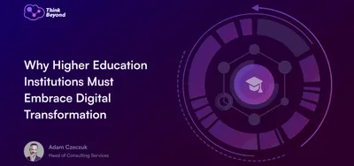 A visual representation of digital transformation's impact on higher education, highlighting efficiency, engagement, and student success.