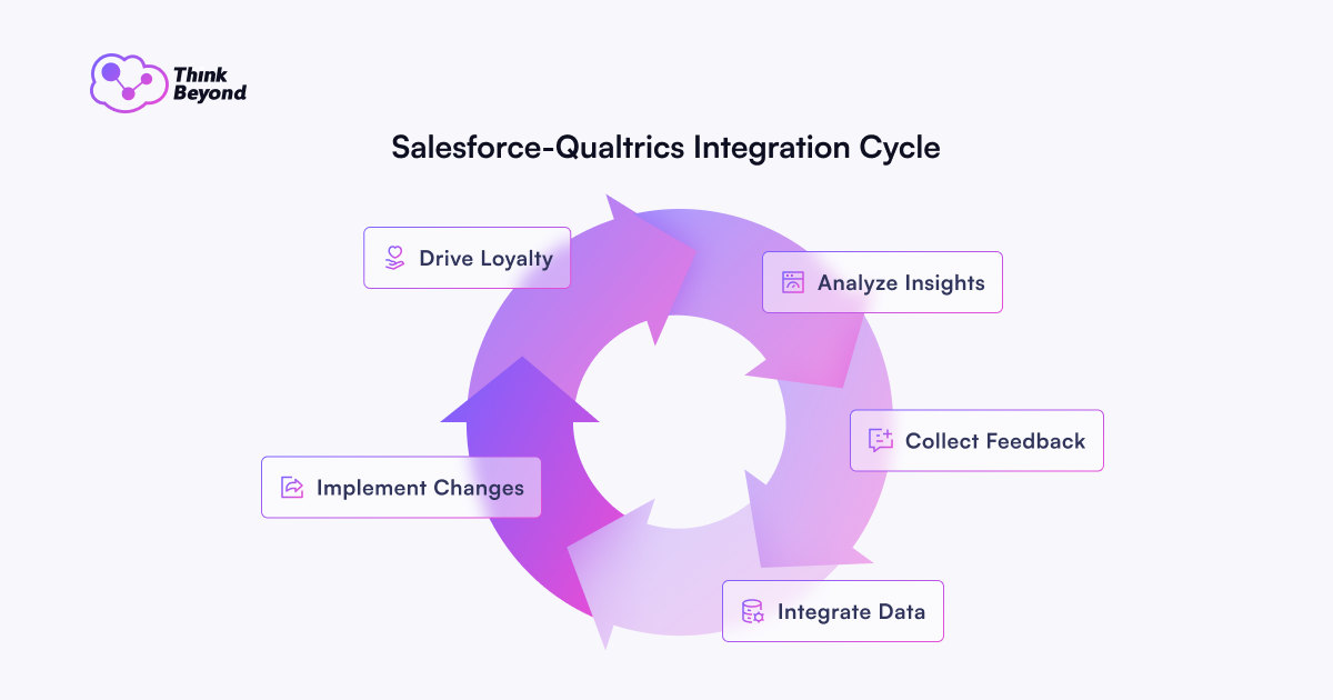 Infographic of the Salesforce quality integration cycle, showcasing the phases and components essential for successful integration